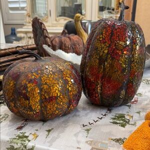 Mosaic Glass Pumpkins